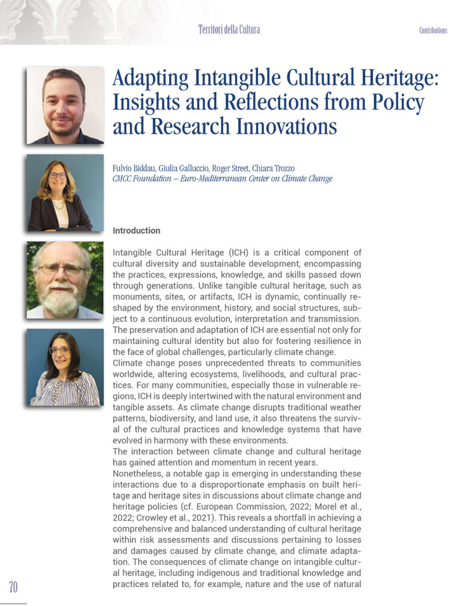 Adapting Intangible Cultural Heritage: Insights and Reflections from Policy and Research Innovations